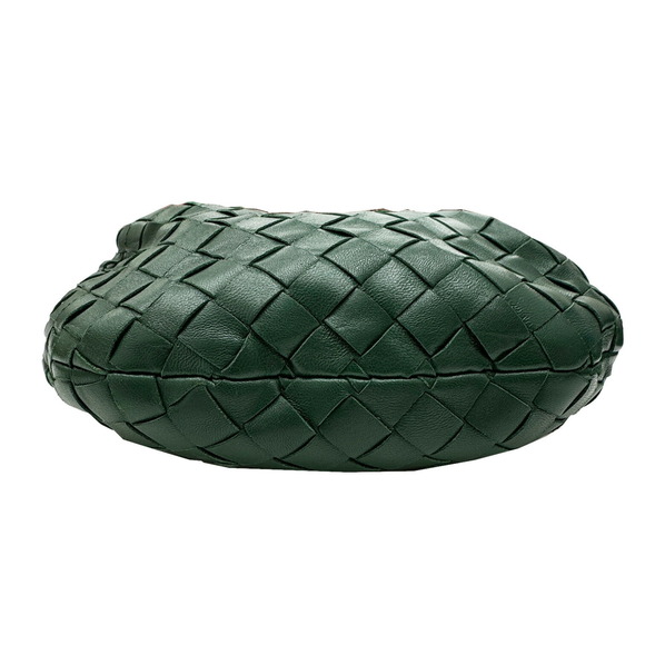 BOTTEGA VENETA Jody Handbag, Lambsun Calfskin, 651876, Intrecciato, Dark Gree... - Picture 5 of 11